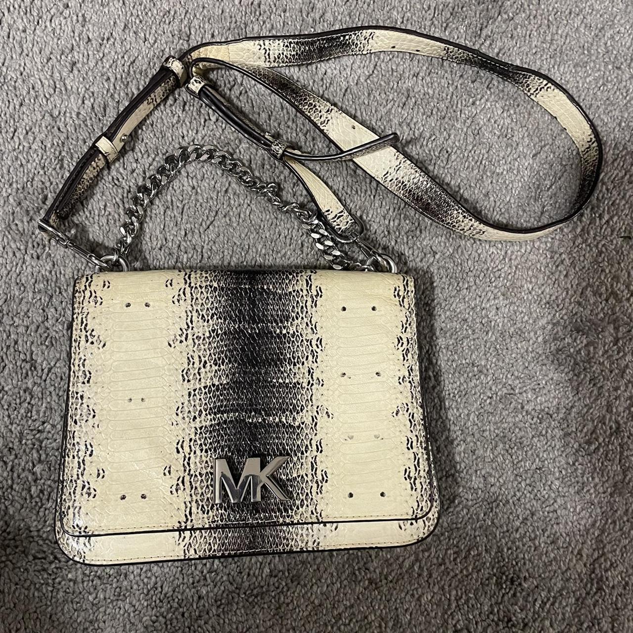 Authentic Michael Kors leather “snake-skin” effect handbag | Michael kors  shoulder bag, Micheal kors bags, Black leather handbags