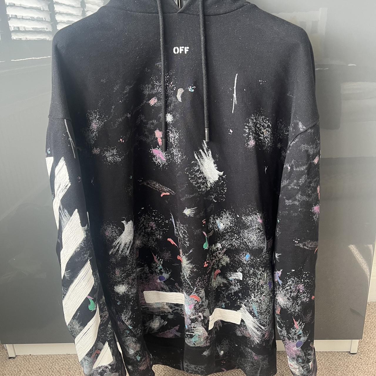 Off White galaxy brush hoodie Depop