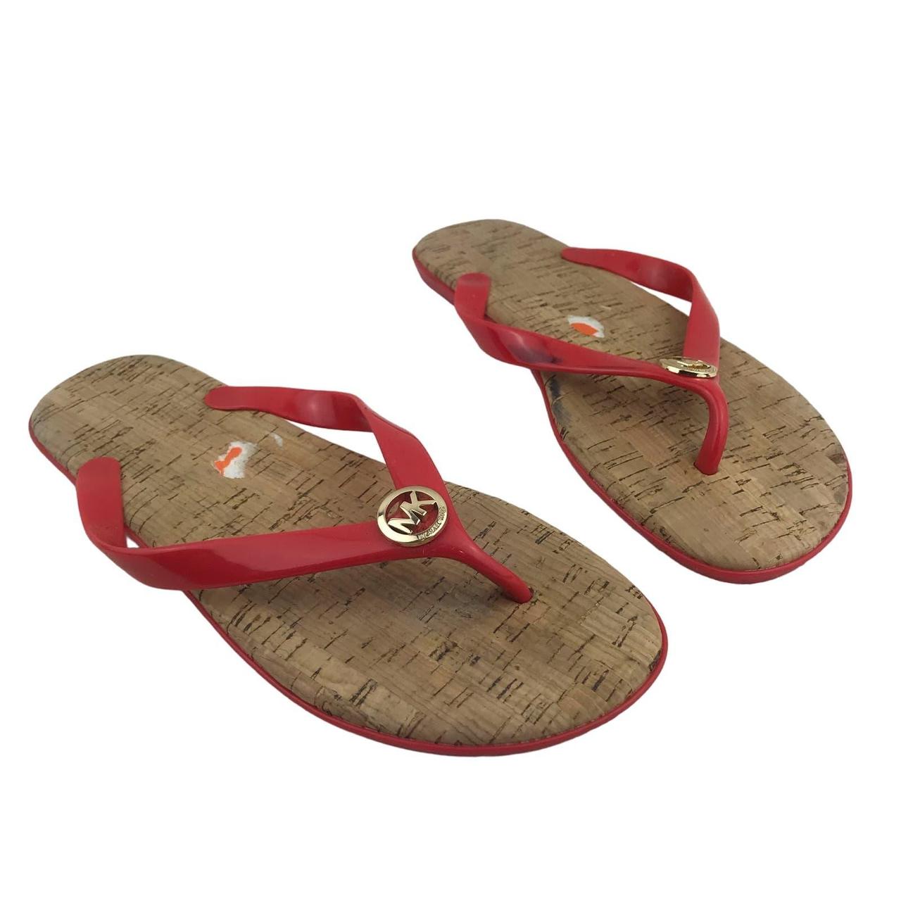 MICHAEL KORS Thongs Flat Sandals Flip Flop Red. Depop