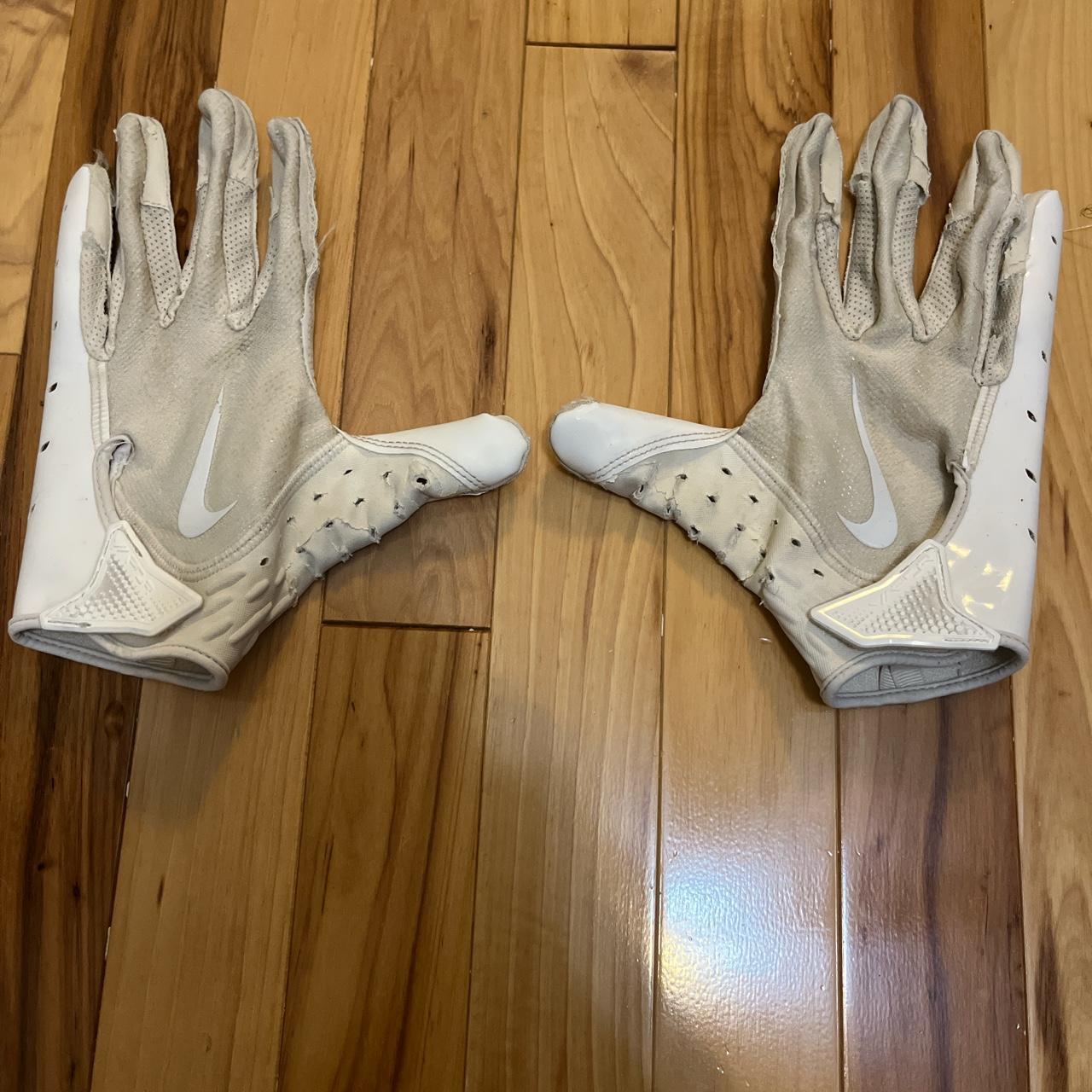 Adult Large white football gloves, have only been... Depop