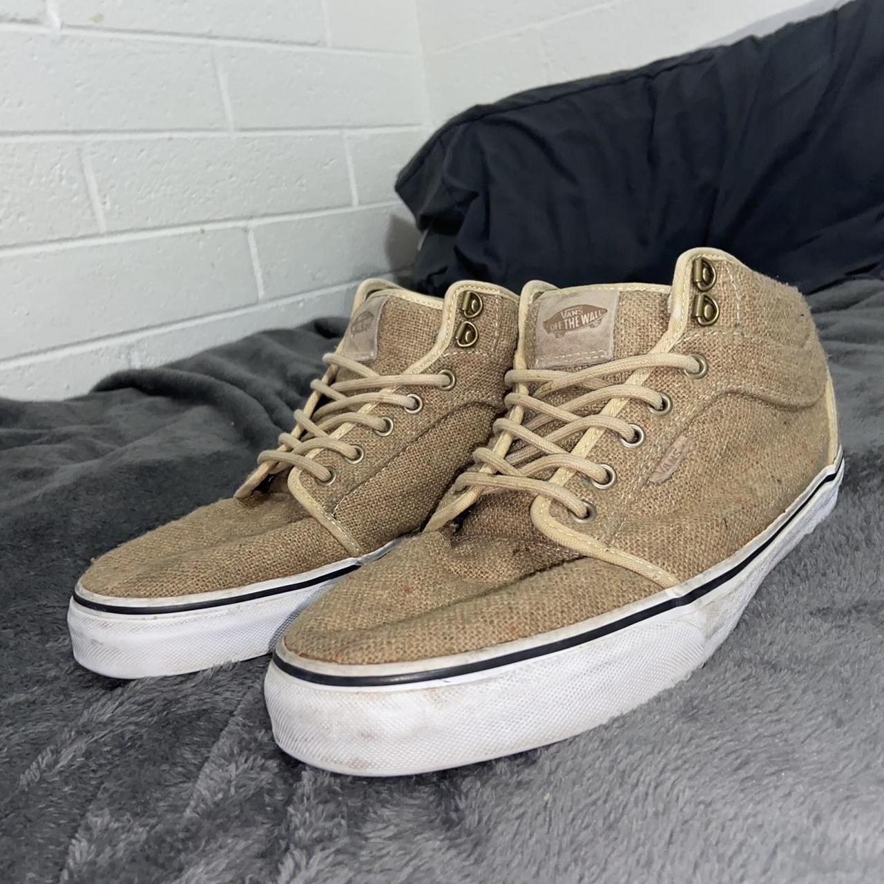 Rare Old Skool Hi top Vans Woven Burlap Men s 11.5