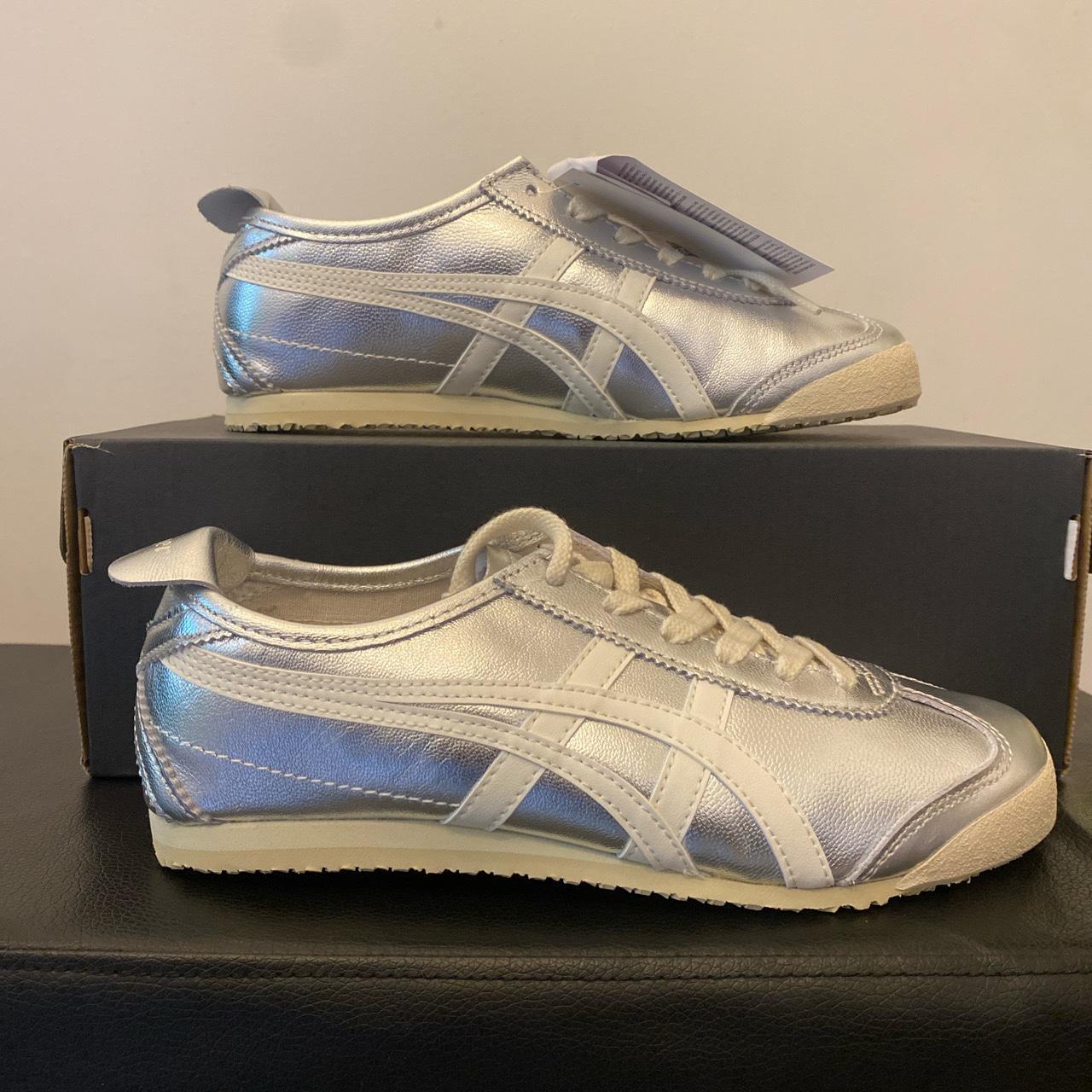 Onitsuka Tiger - Mexico 66 Silver/Off White Size... - Depop