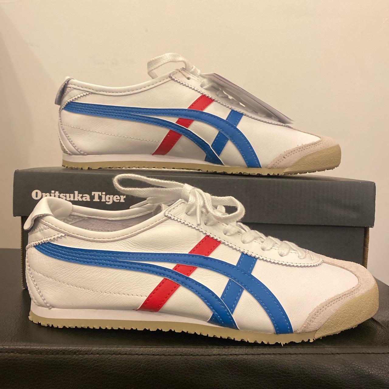 Onitsuka Tiger Mexico 66 - White/Blue/Red Size... - Depop