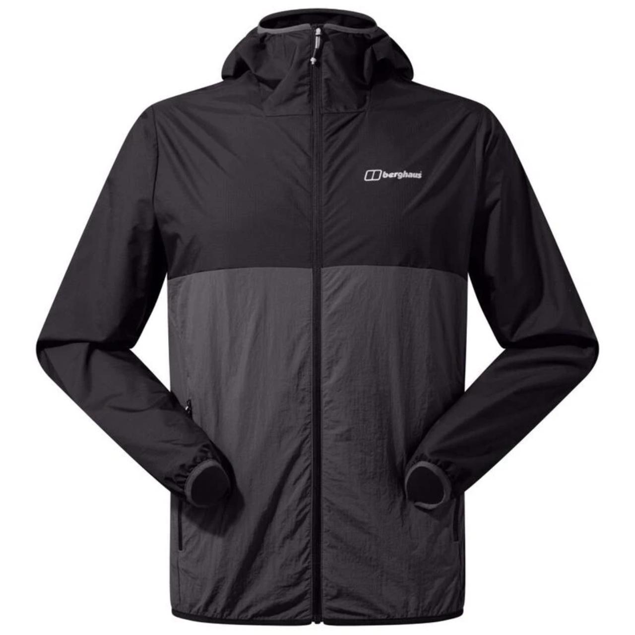 BERGHAUS Mens Corbeck Windshell Jacket (Black/Grey) Depop