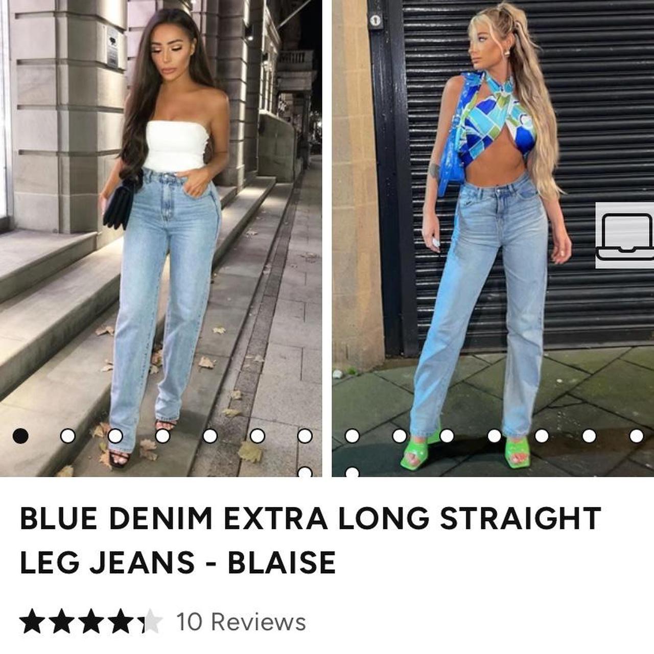 Extra Long Straight Leg Women's Blue Jeans - Rebellious Fashion