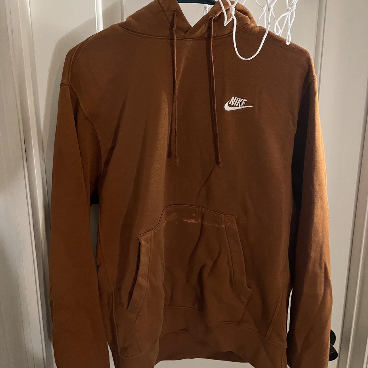 Brown Nike Hoodie, Size: medium Bleach stain