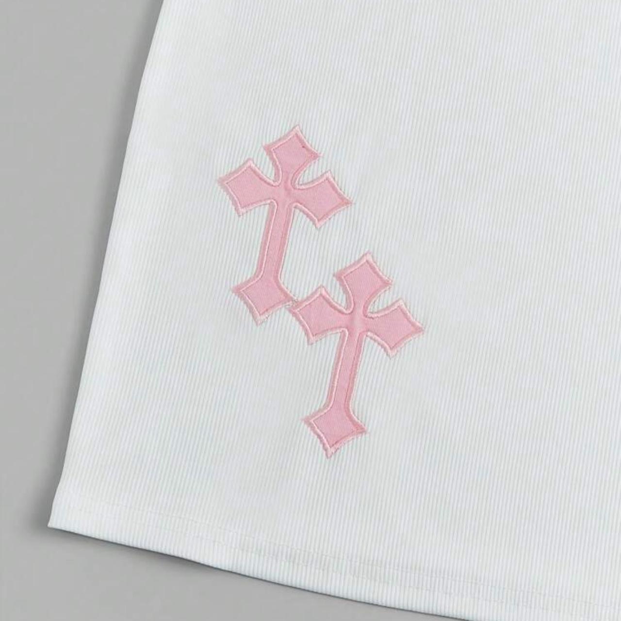 ROMWE Grunge Punk Cross Print Notched Neckline Dress - Depop