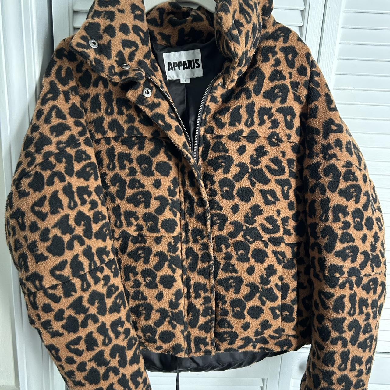 Apparis Jacket cheetah size small. Puffer coat. Very. Depop