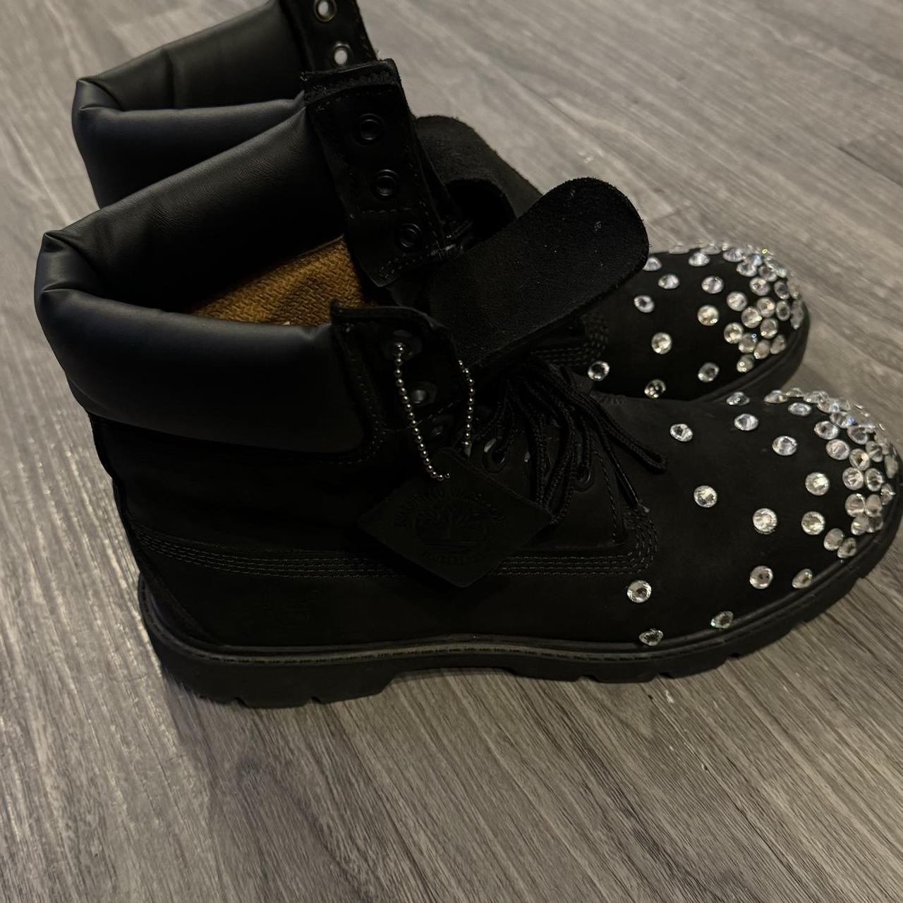 Timberland Men's Ankle Boots - Black - US 8 – Black Timberland boots with rhinestone embellishments #glamour