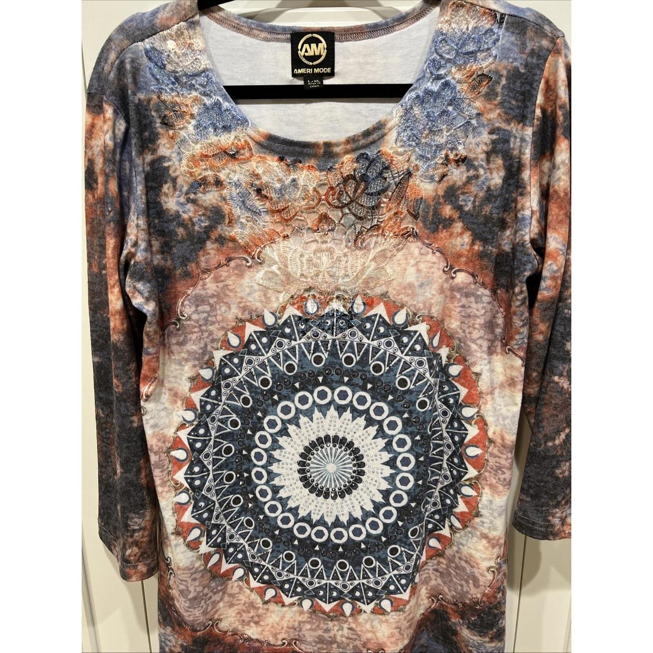 Women's Top - Multi - XL – Ameri Mode Tunic Lace … - image 2