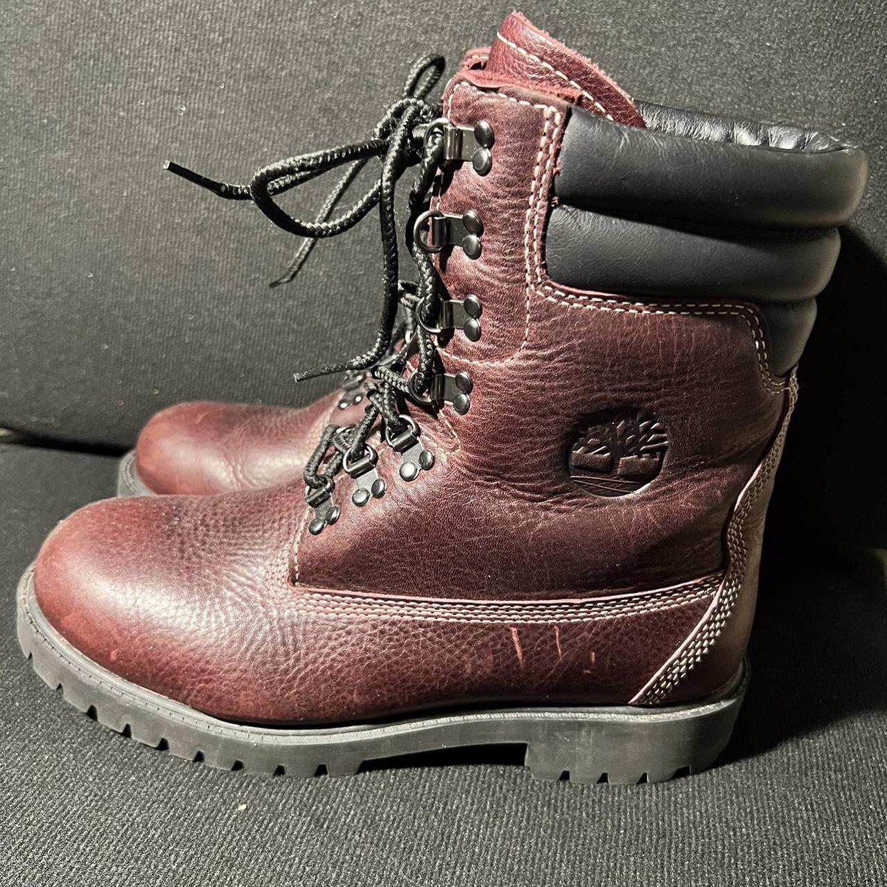 Burgundy and black clearance timberlands