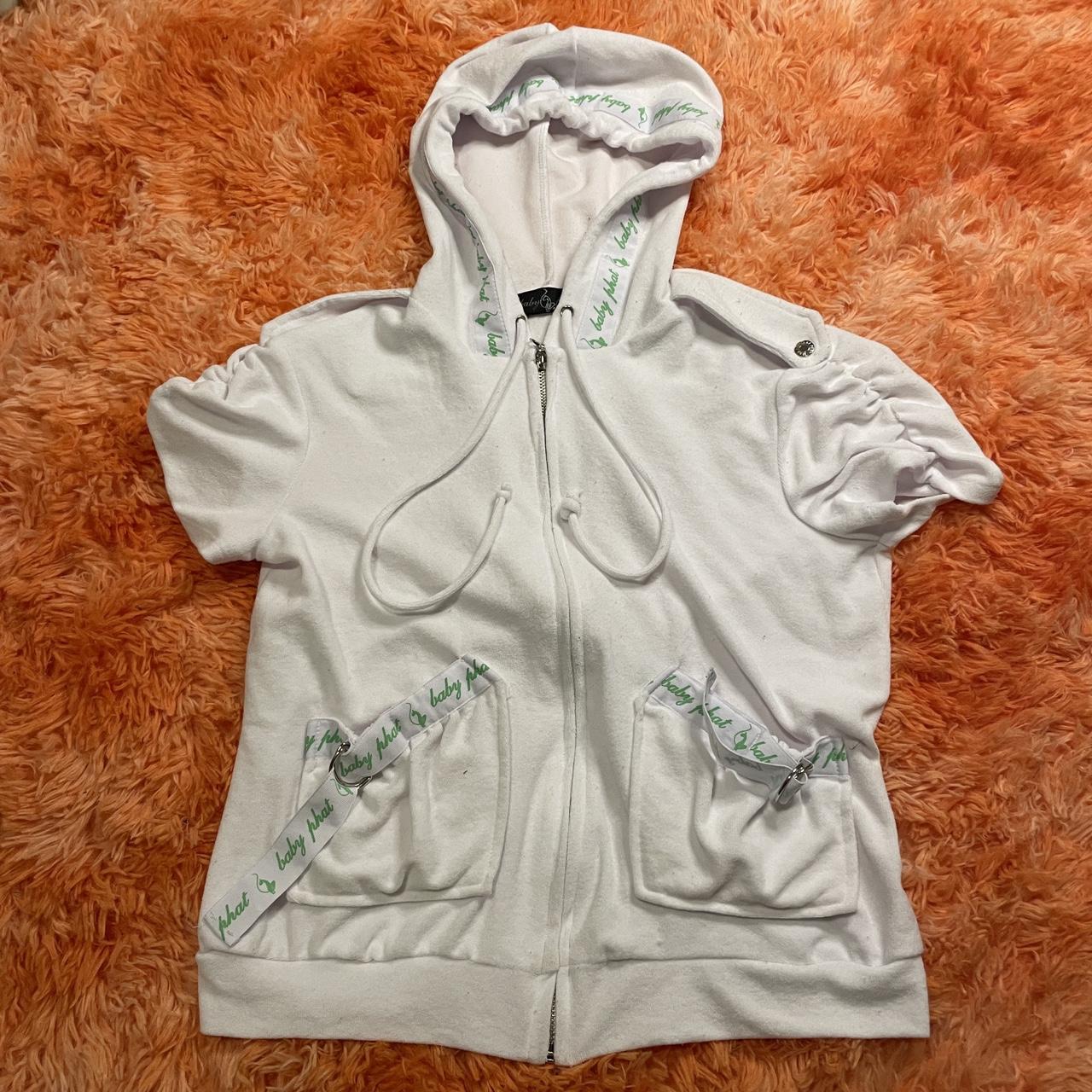 BABY PHAT Y2K terrycloth short sleeve zip up hoodie... - Depop