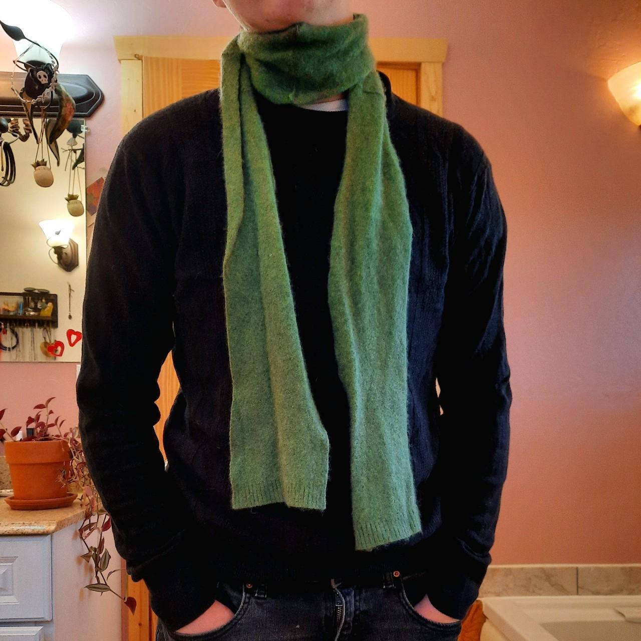 100 cashmere hand crafted green scarf🔥 I LOVE the... Depop