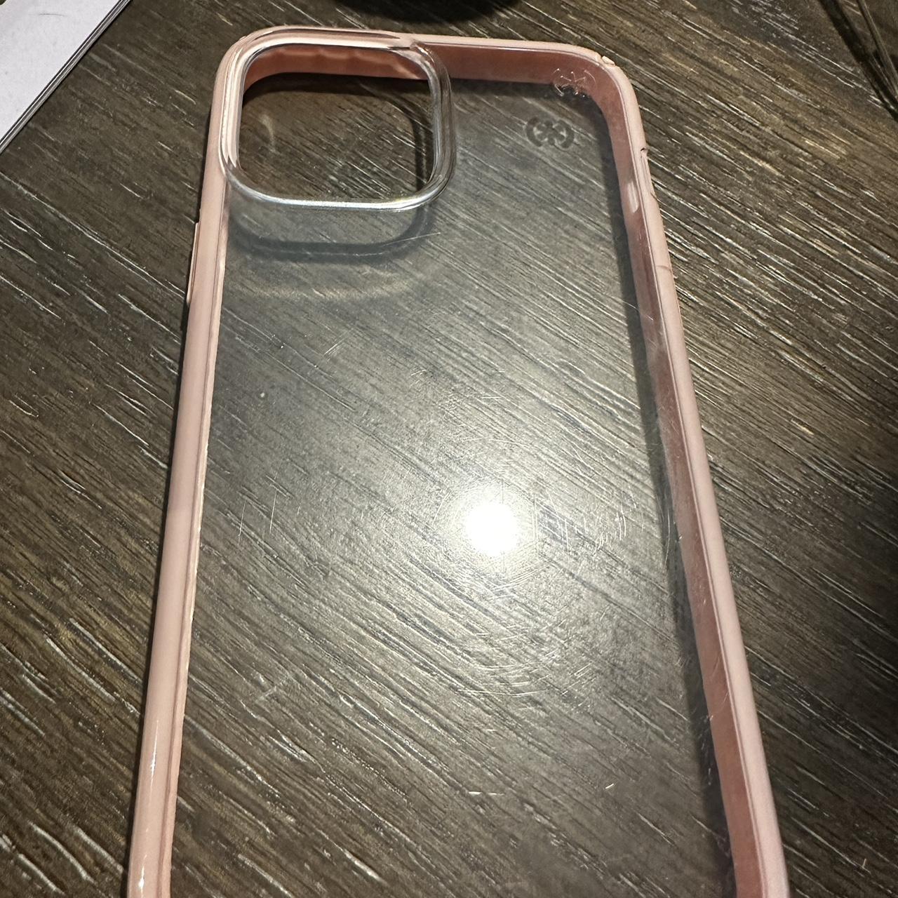 Clear with pink border speck iPhone 13 Pro Max case Depop