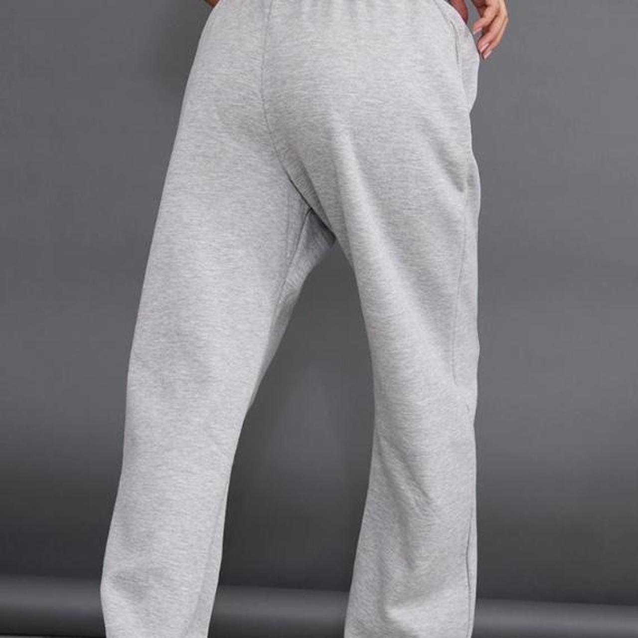 Ash Grey Basic Wide Leg Sweatpants