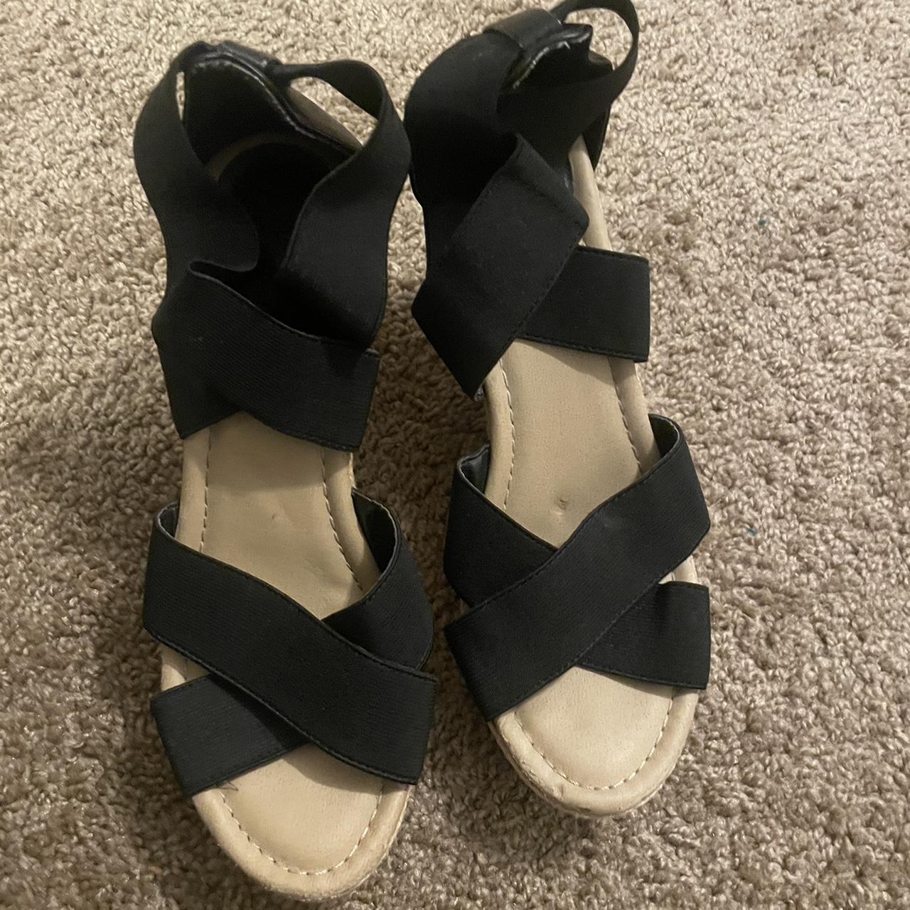 barely worn crossover sandals - Depop