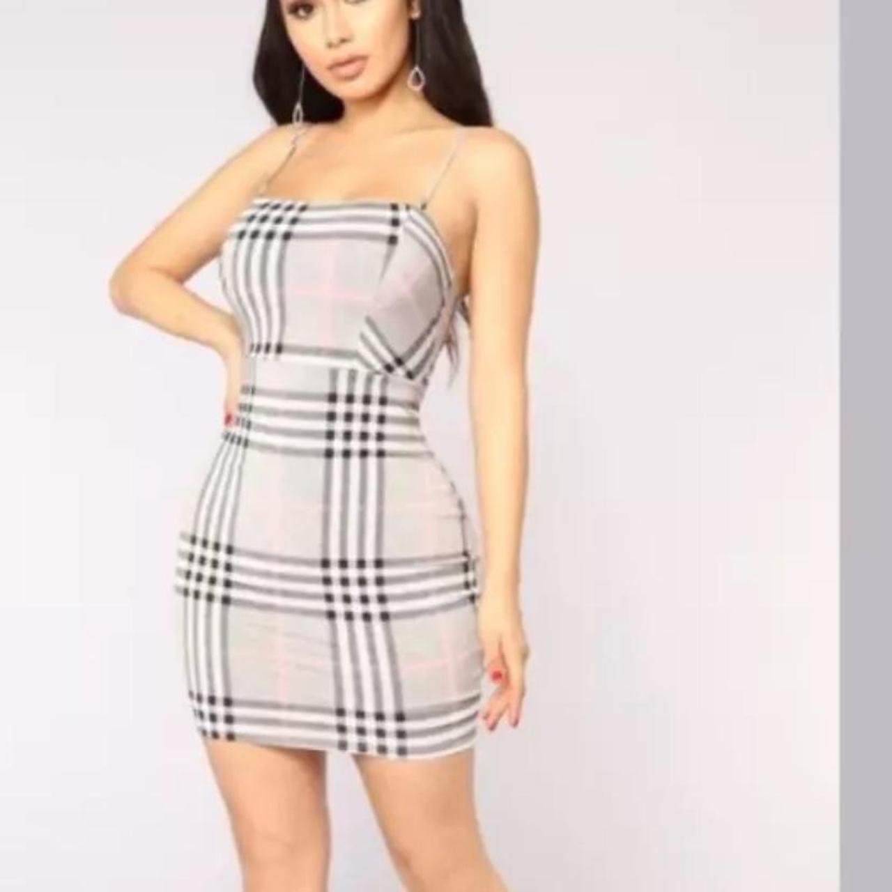 Plaid dress fashion nova best sale