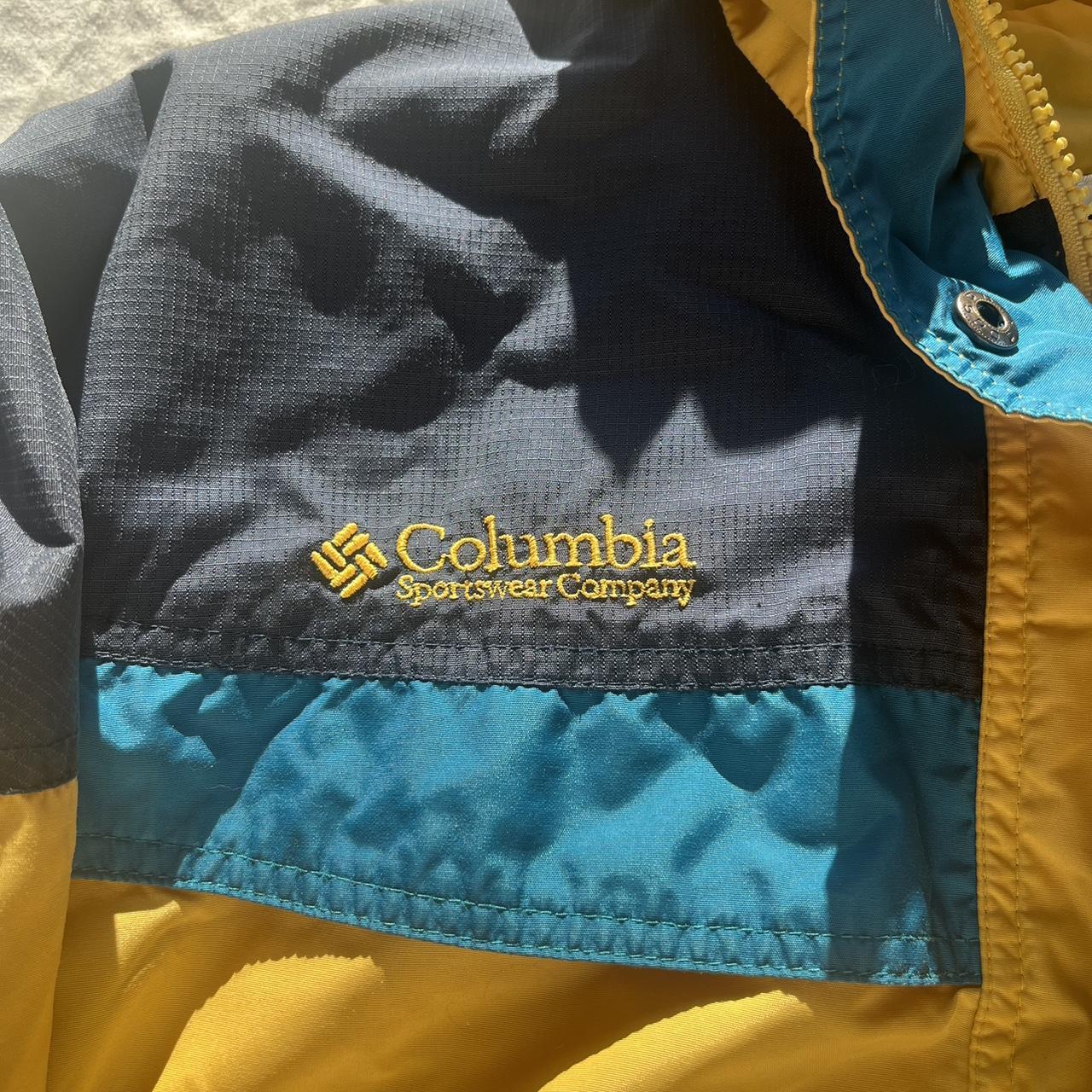 Vintage 90s Yellow + Teal Columbia ski jacket -... - Depop
