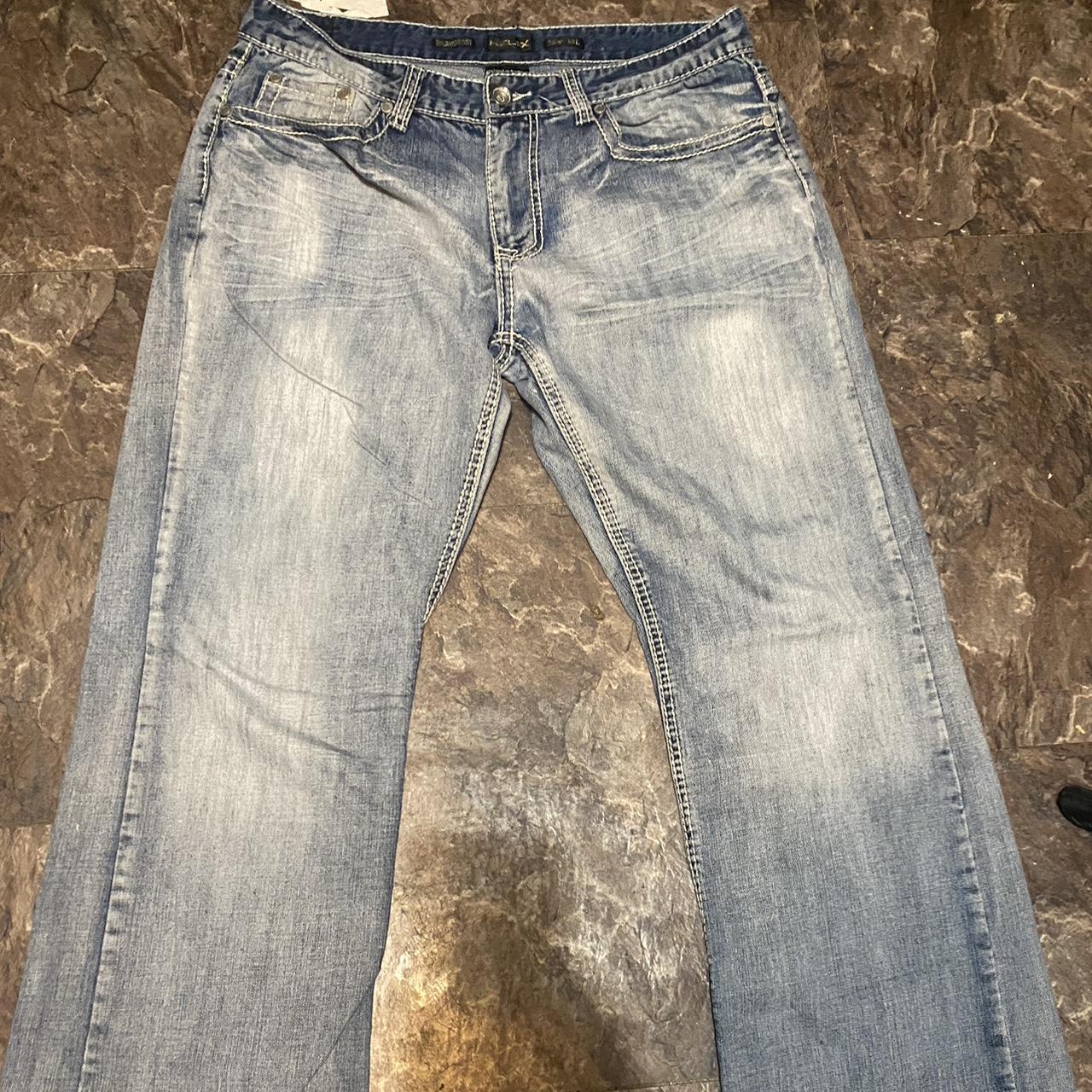 Y2K Helix Back Pocket Iron Cross Jeans‼️‼️ OFFERS... - Depop