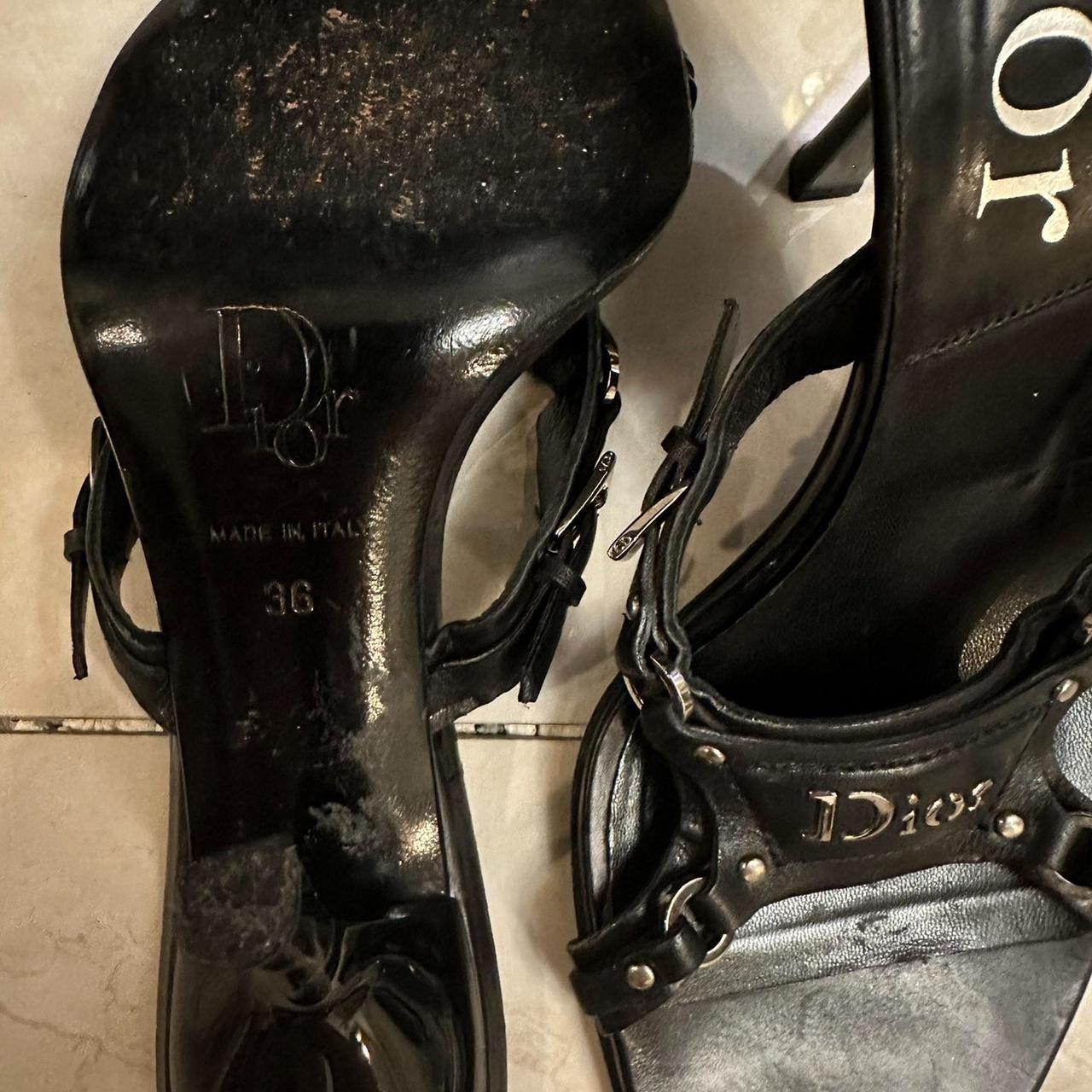 vintage dior leather bondage kitten heels size | Depop