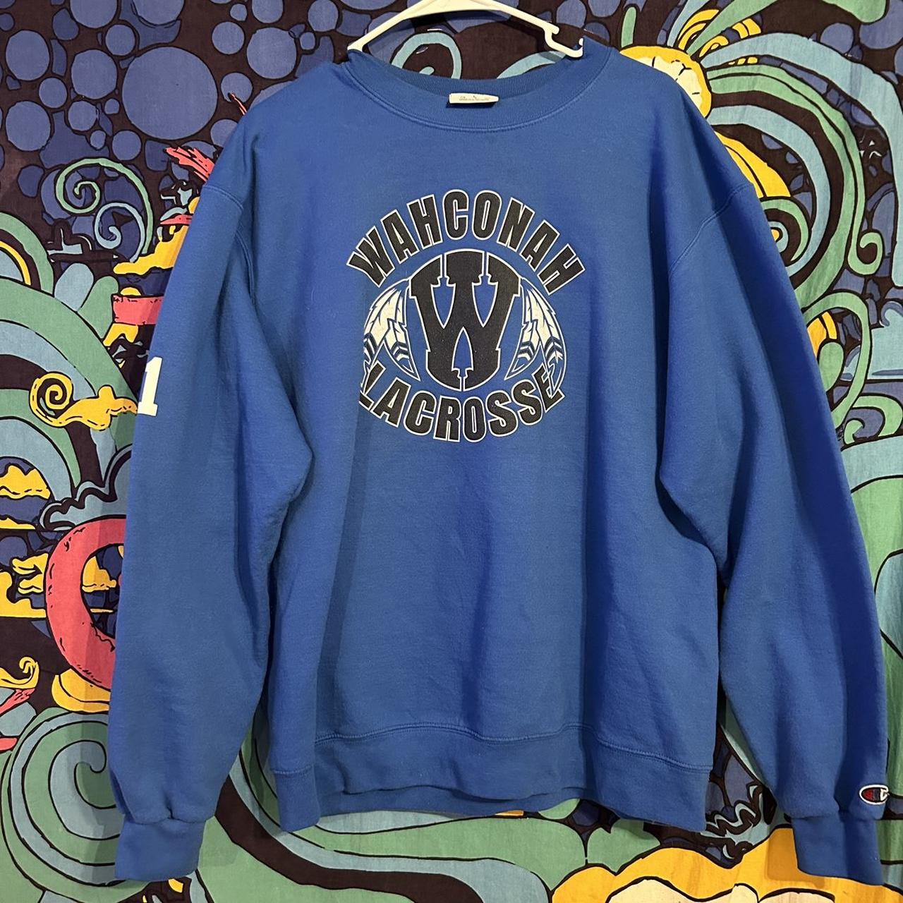 Large baby blue Wahconah Lacrosse sweater