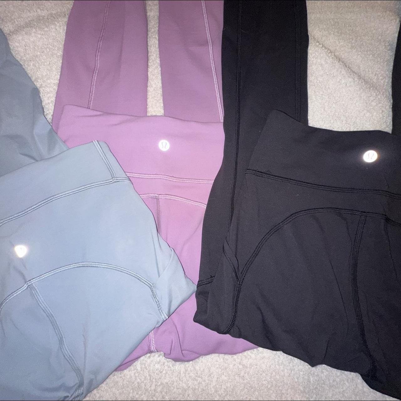 Lululemon dark purple leggings with pockets. Size 4. - Depop