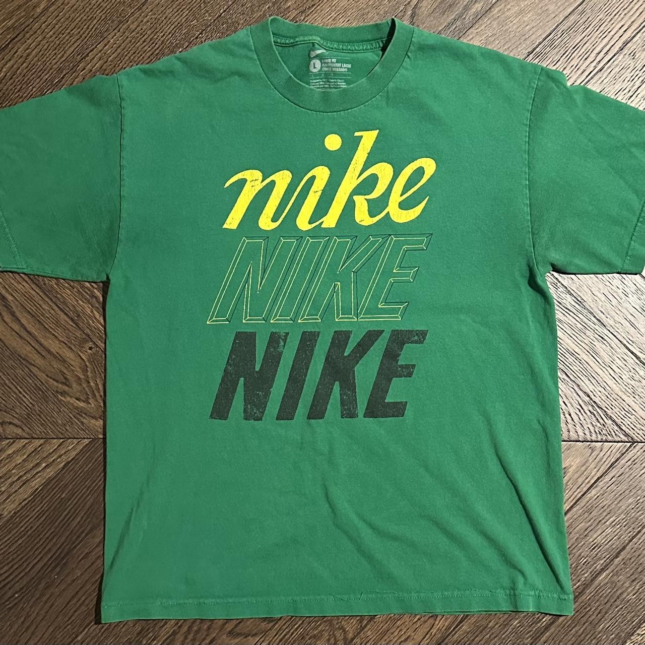 -Y2k Green Nike Shirt -Size L -Perfect Condition... - Depop