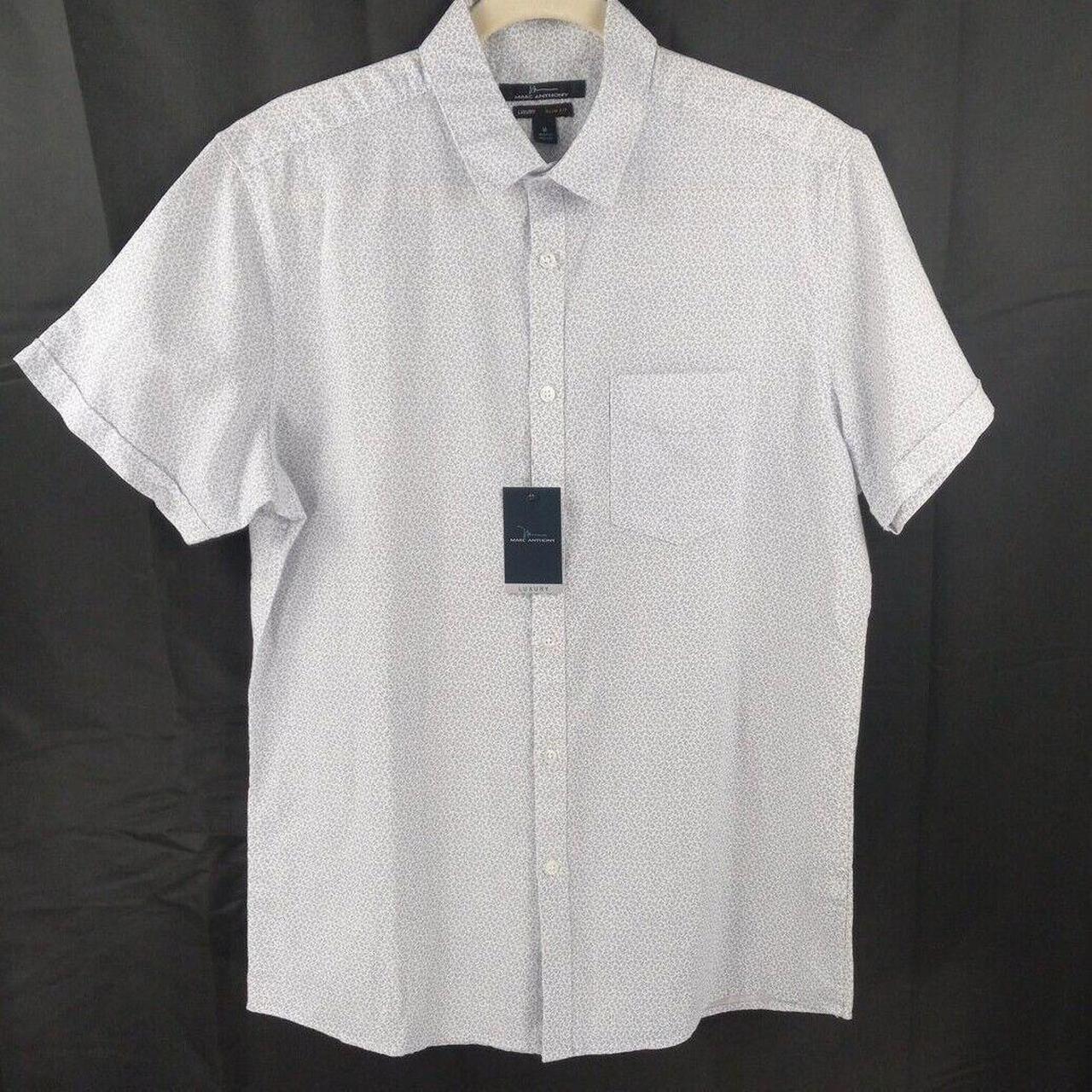 Marc Anthony Mens Luxury Slim Fit White Leaf Short Depop