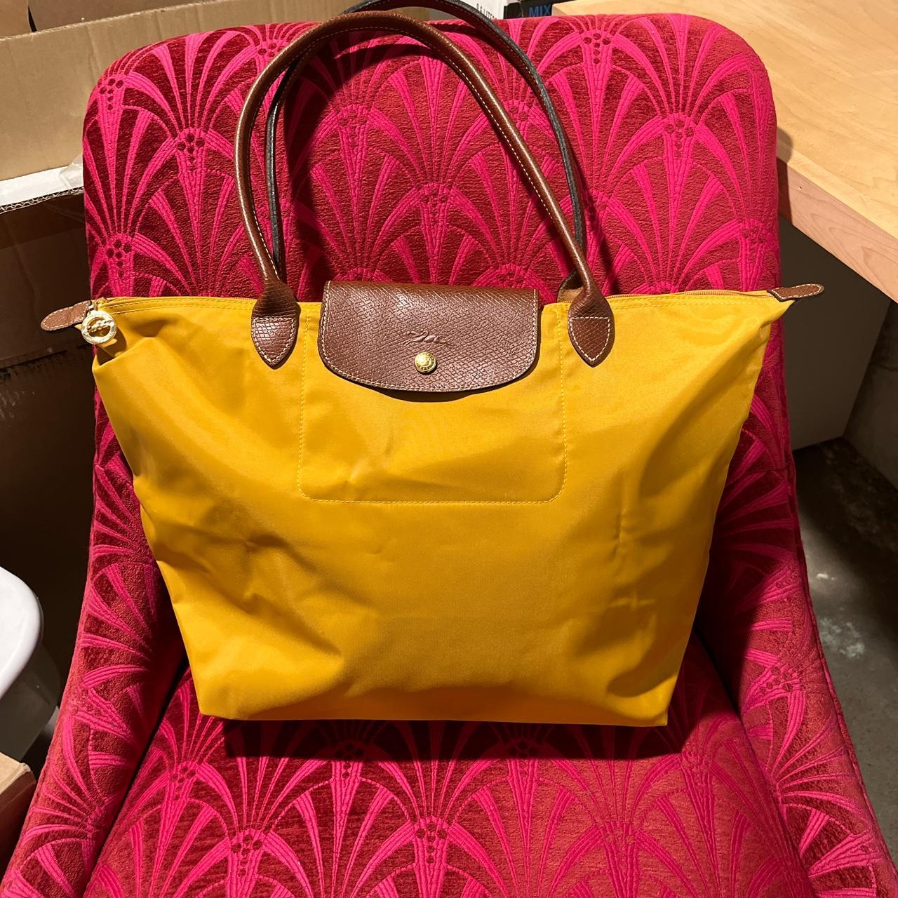 Mustard longchamp bag hotsell