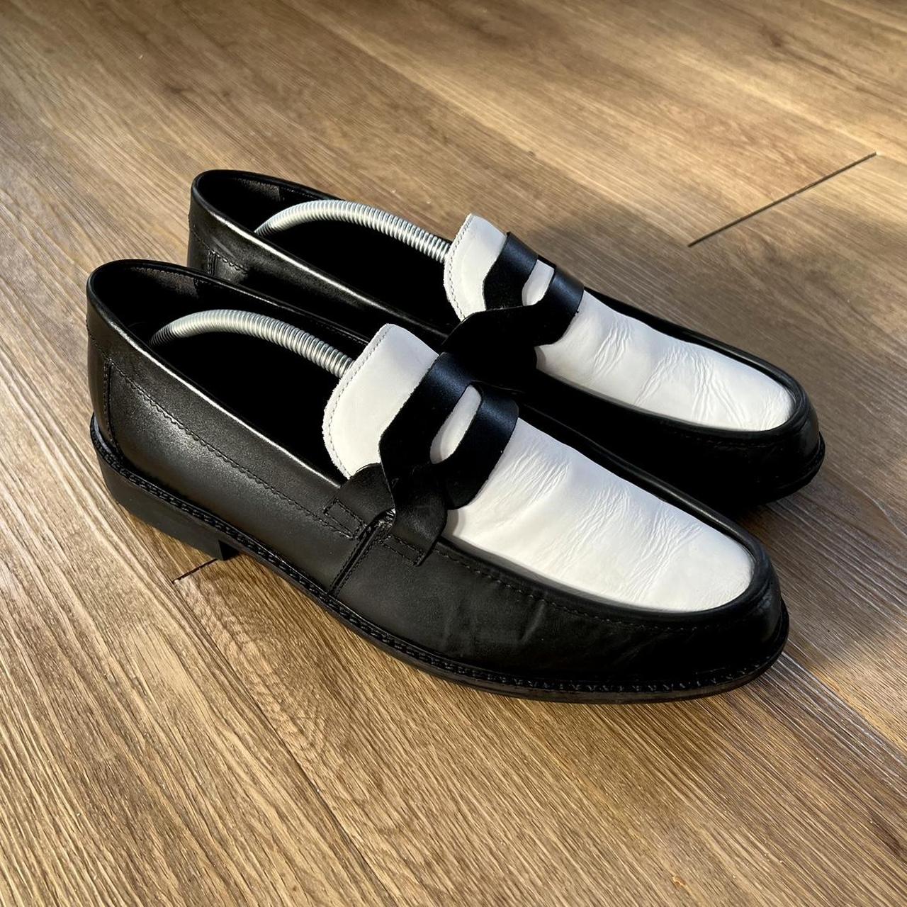H by Hudson Men's Black and White Loafers | Depop