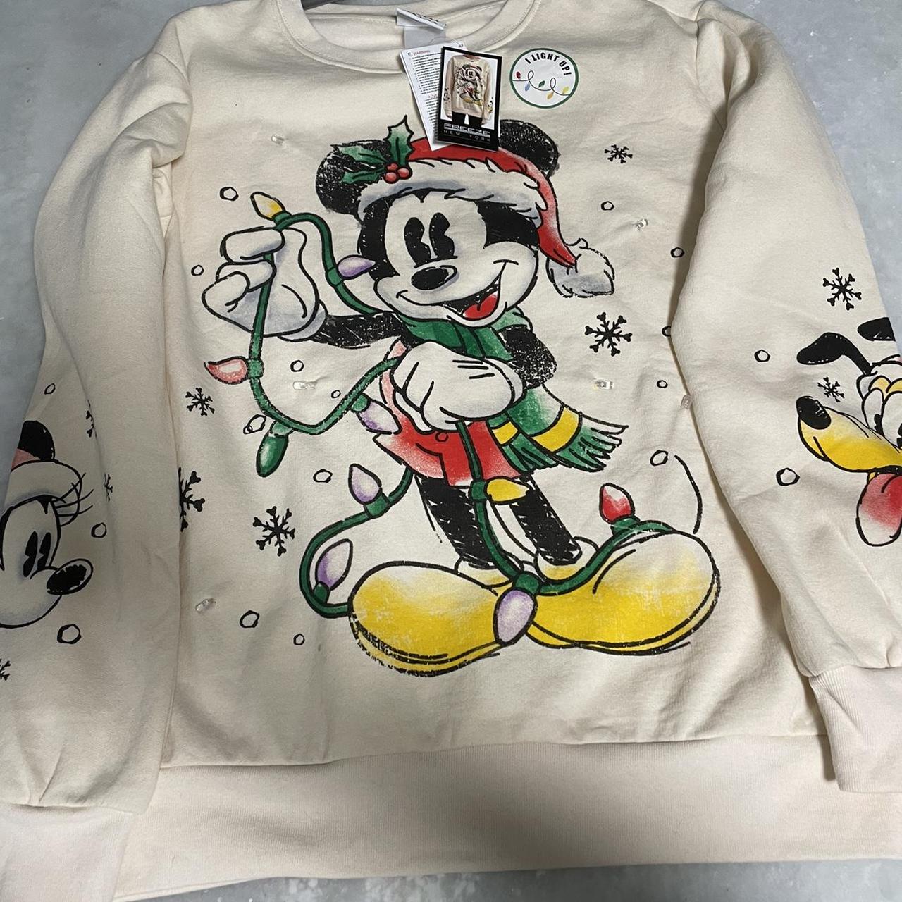 Mickey mouse light sale up christmas sweater