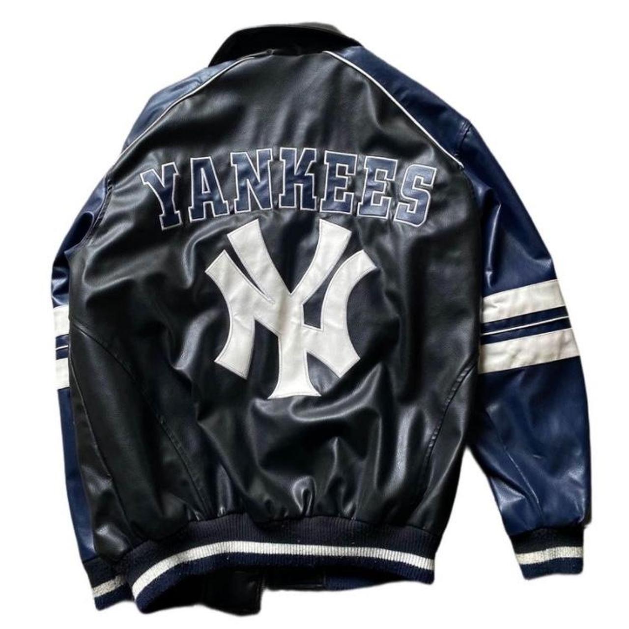 New York Yankees leather jacket Sick piece in... - Depop