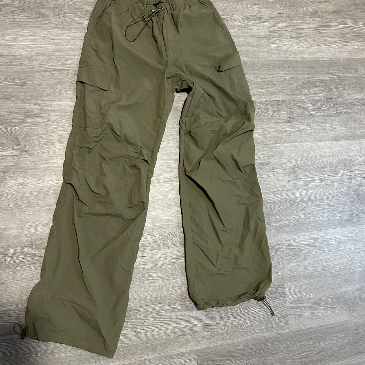 green parachute pants - Depop