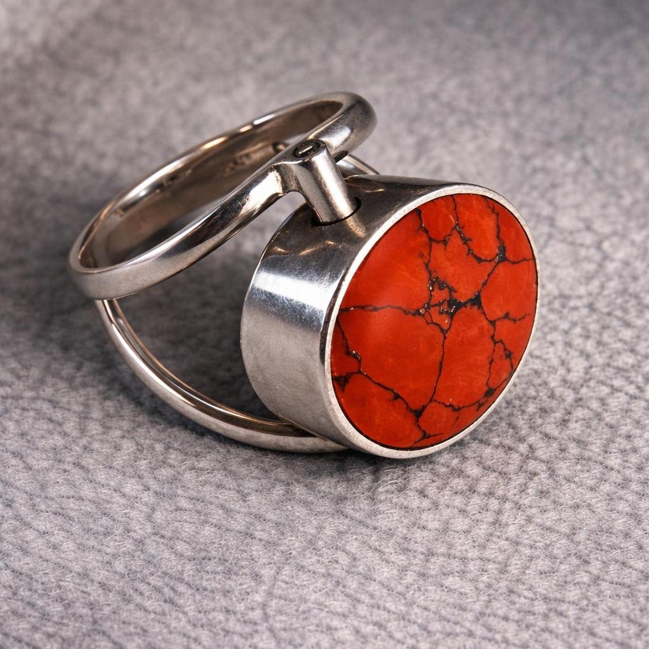 Women's Ring - Silver/Blue – Statement Flip Ring … - image 4