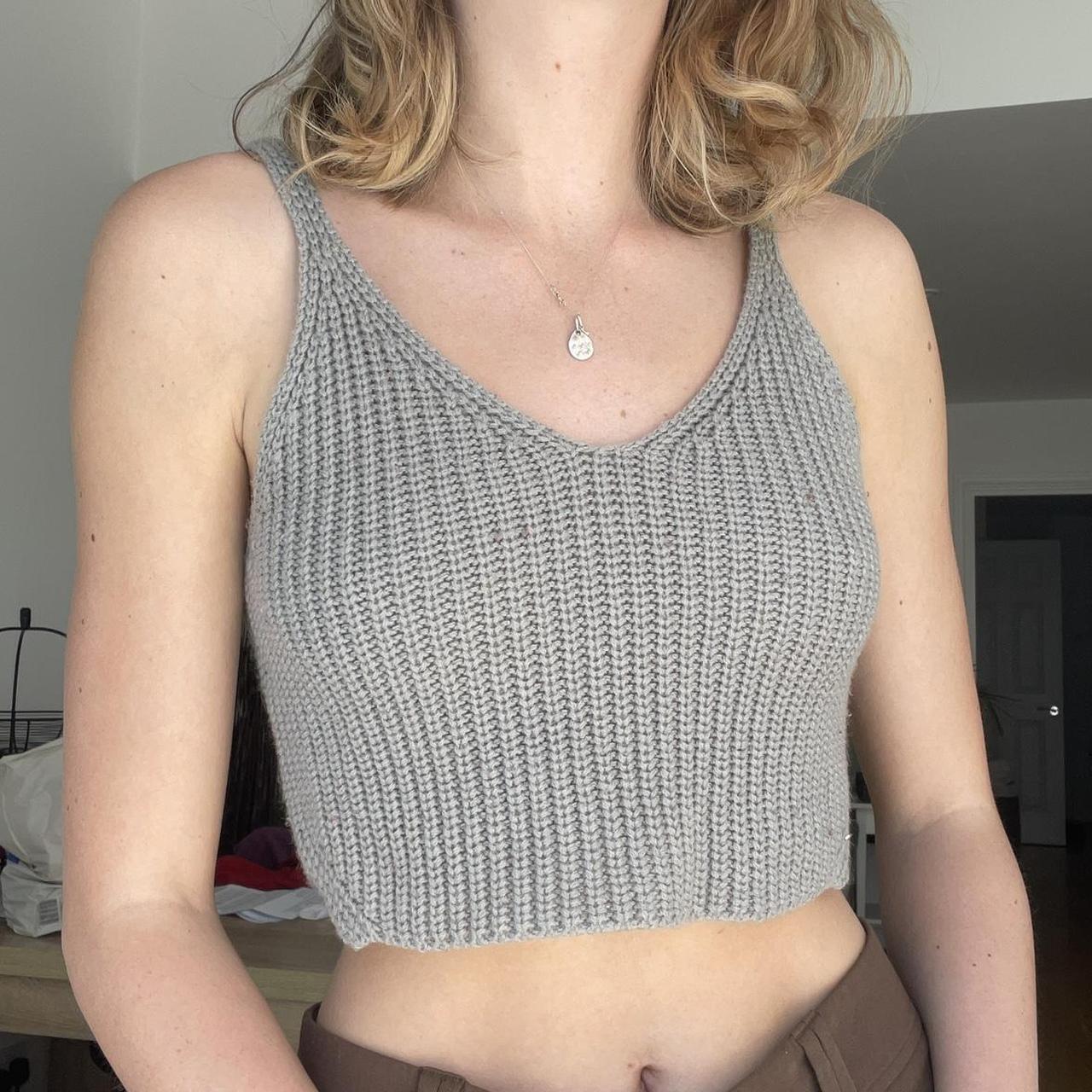 Women's Green and Khaki Crop-top | Depop