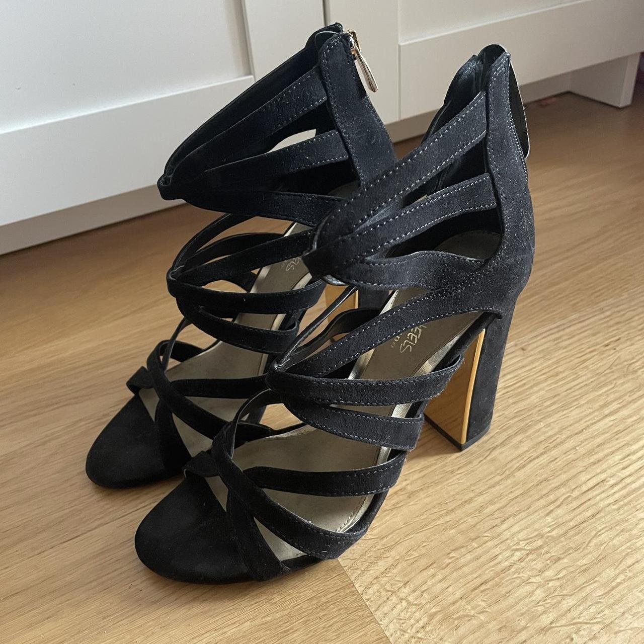 Dune black strappy sandals best sale