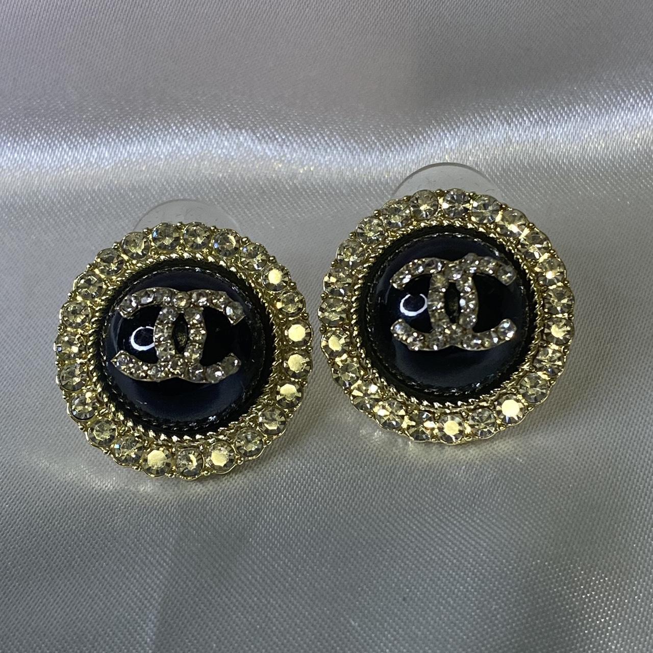 Gorgeous Earrings Stainless Steel Black and Gold - Depop