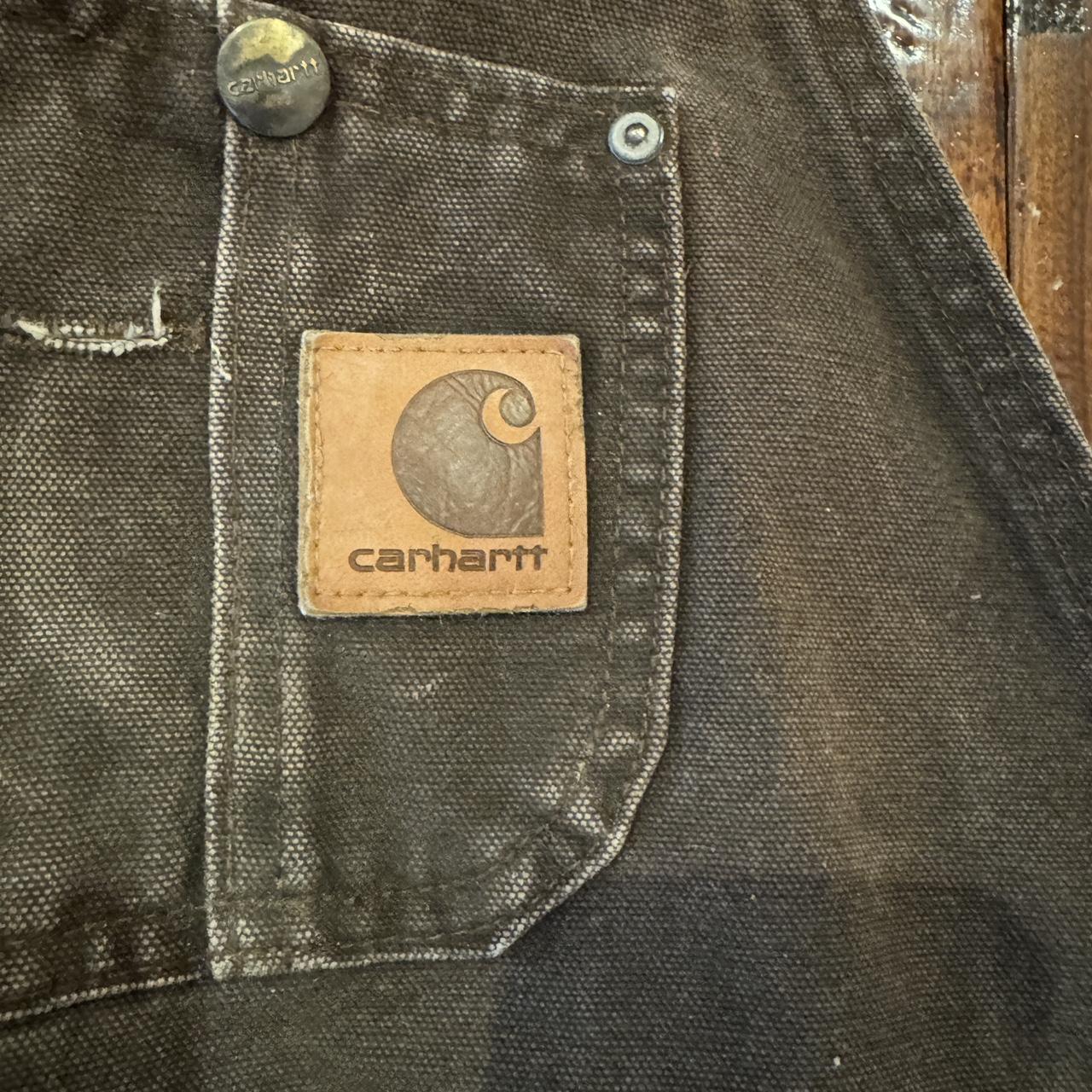 Brown CARHARTT double knee Overalls (worn but great - Depop