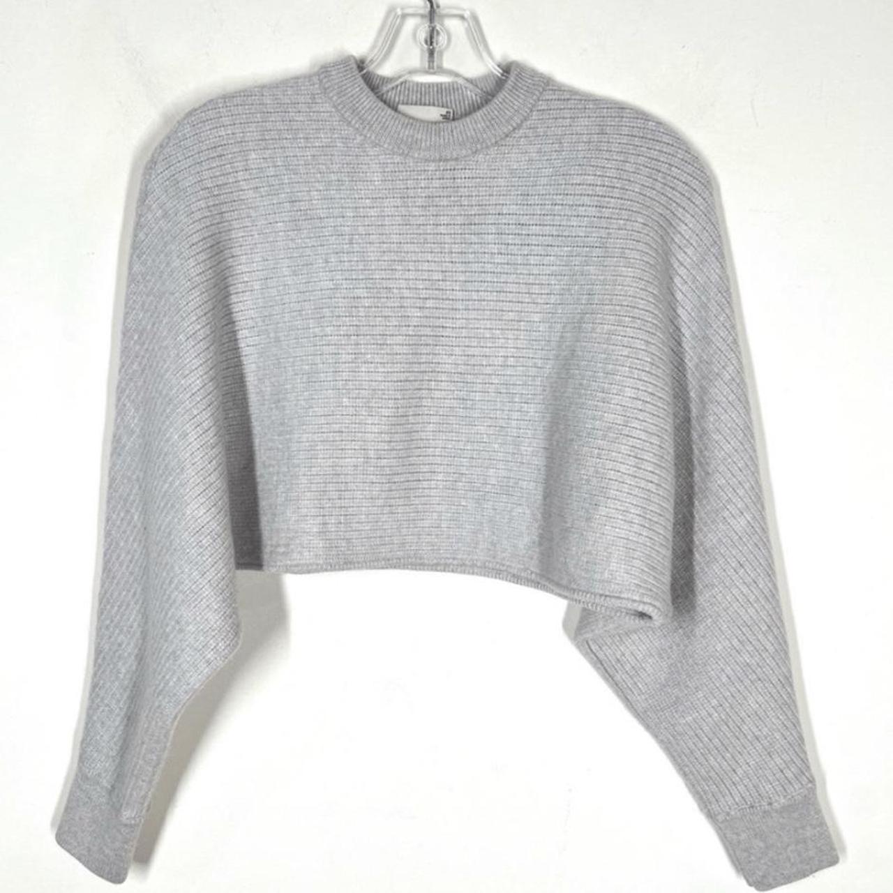 Wilfred Free Aritzia Lolan Cropped Sweater in grey