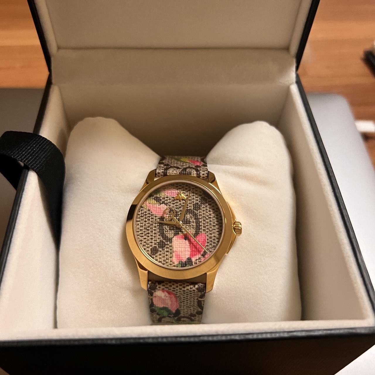 Gucci g-timeless floral watch with GG supreme