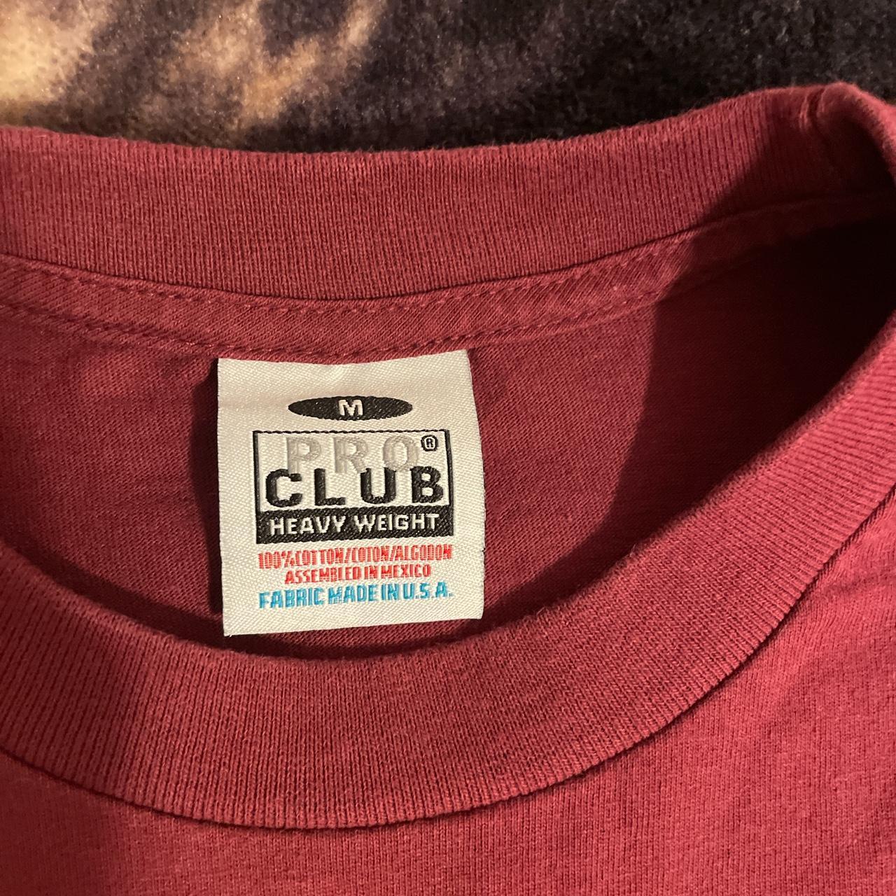 burgundy red pro club shirt size M used but good... - Depop