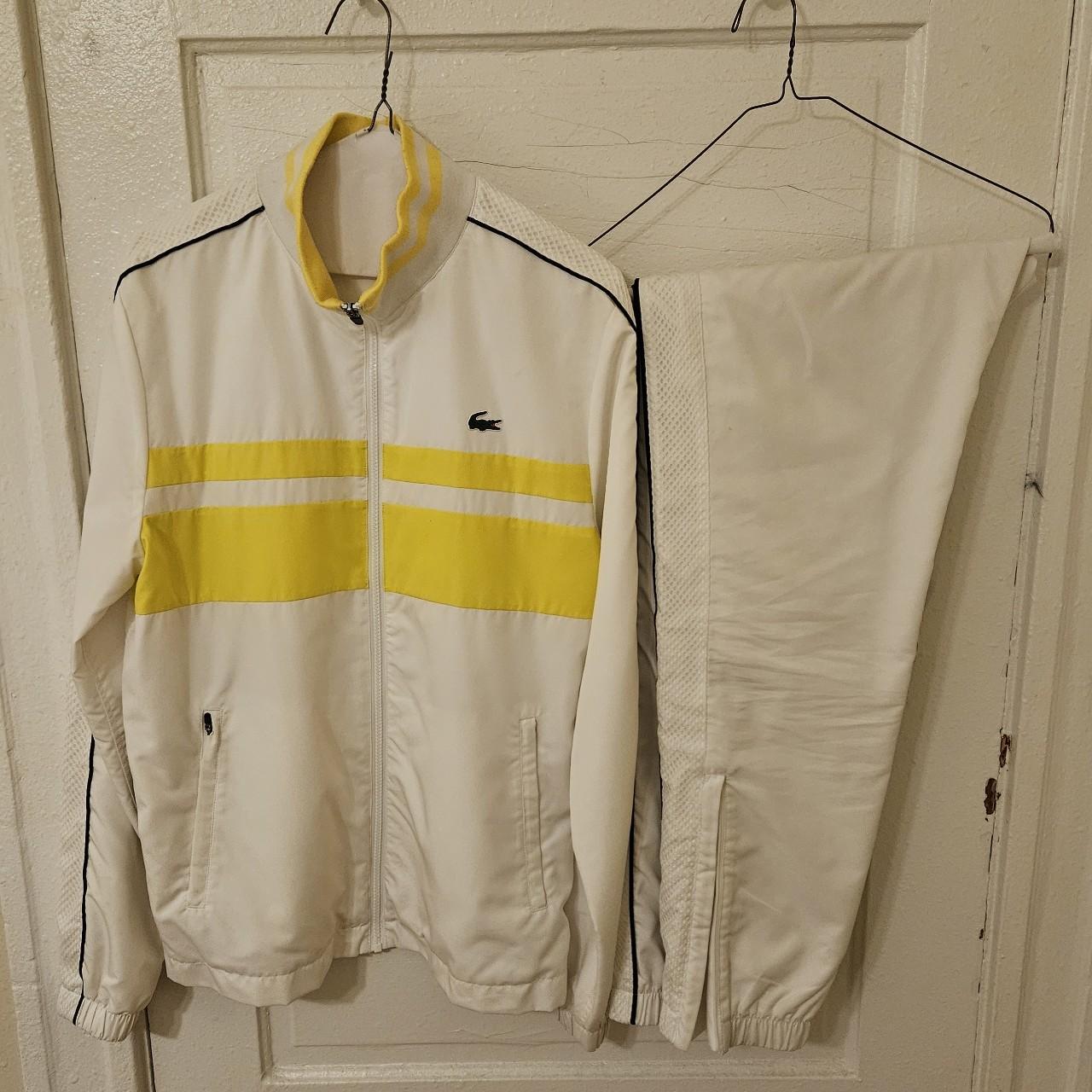 Yellow discount lacoste tracksuit