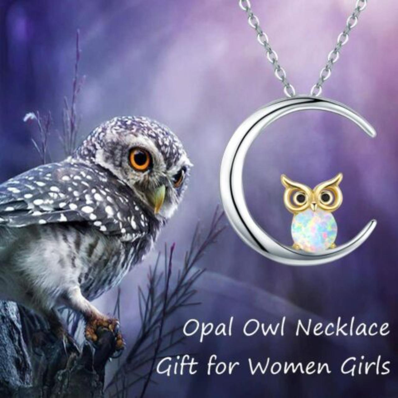 Opal sale owl necklace