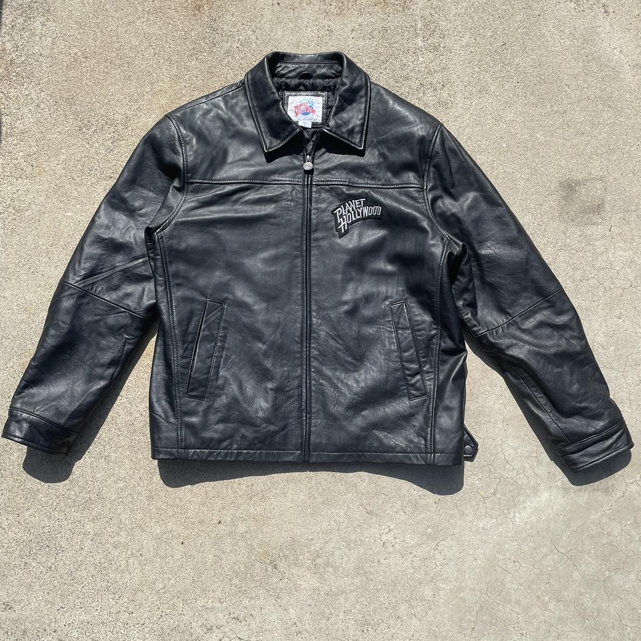 Planet Hollywood Leather Jacket Size: Men’s Large... - Depop