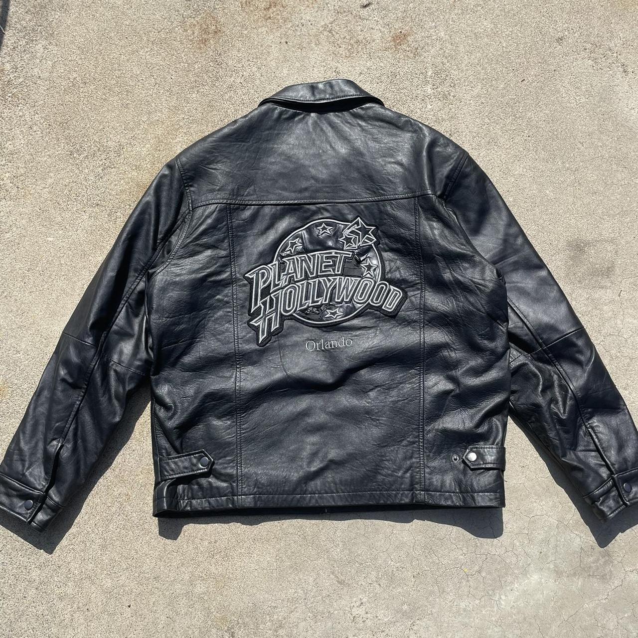 Planet Hollywood Leather Jacket Size: Men’s Large... - Depop