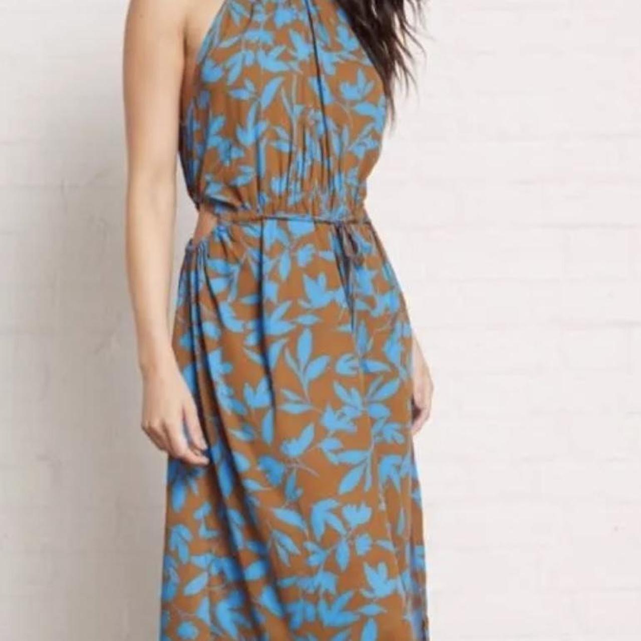 Sheike Dress Brown and cobalt blue Excellent... Depop