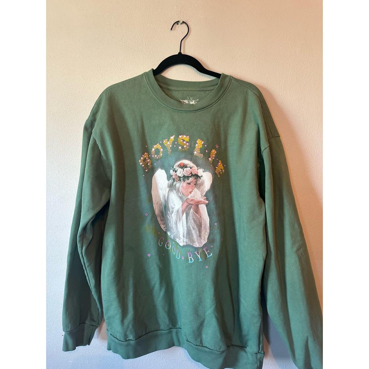 Boys Lie Goodbye Crewneck in Light Green. Bloggers