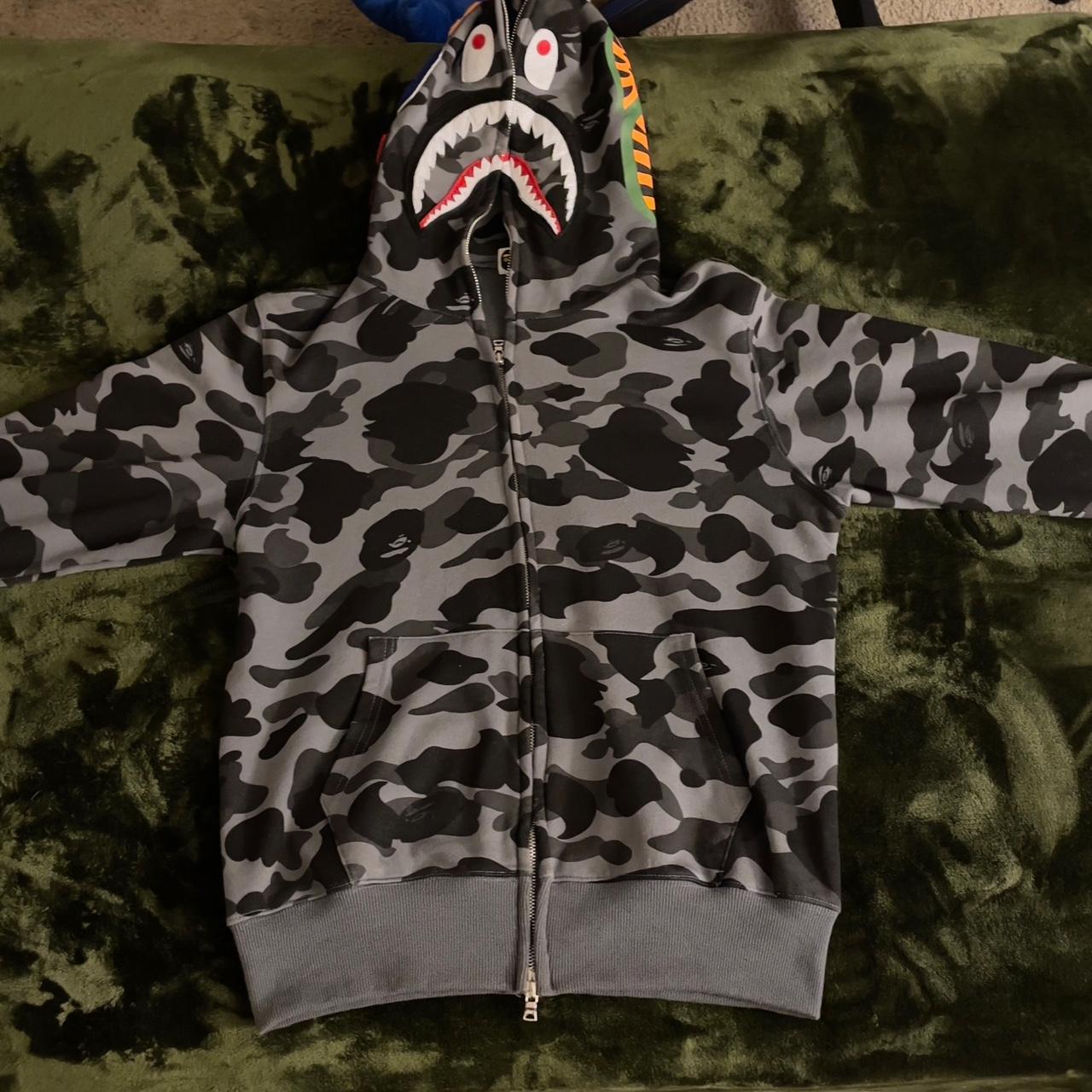 Black camo Bape hoodie Size M Price is negotiable - Depop