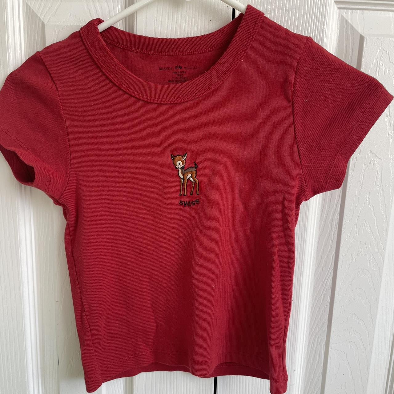 Red brandy baby tee. Brand new with tags. Guys can - Depop