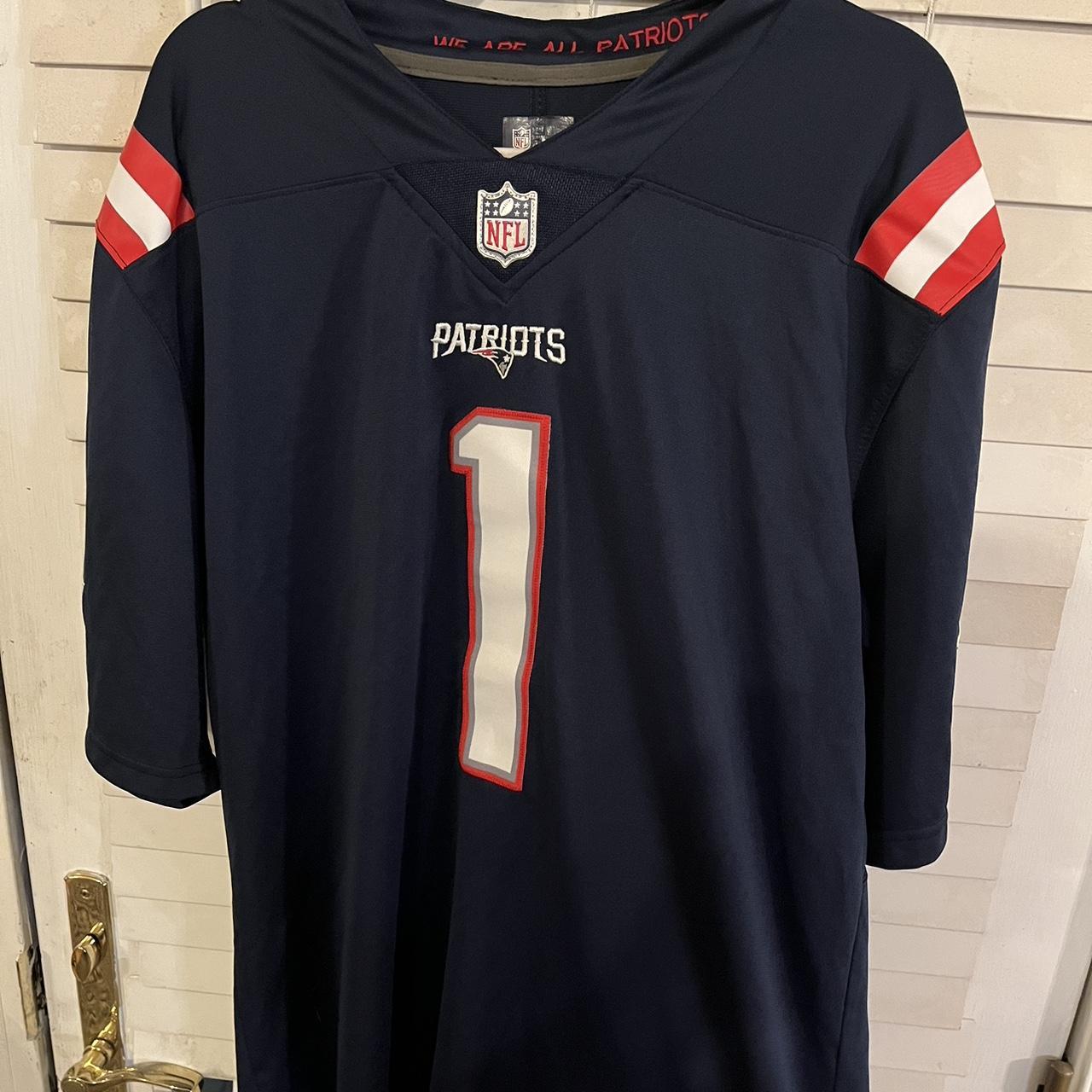 stitched cam newton patriots jersey